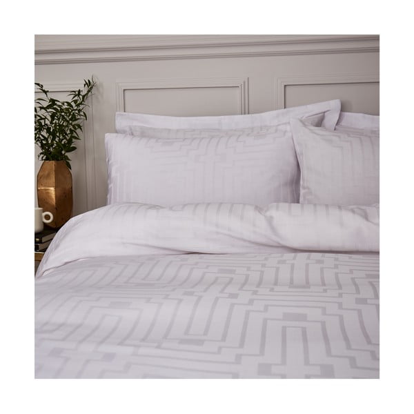 Biancheria da letto singola in cotone sateen bianco 135x200 cm - Bianca-image-1