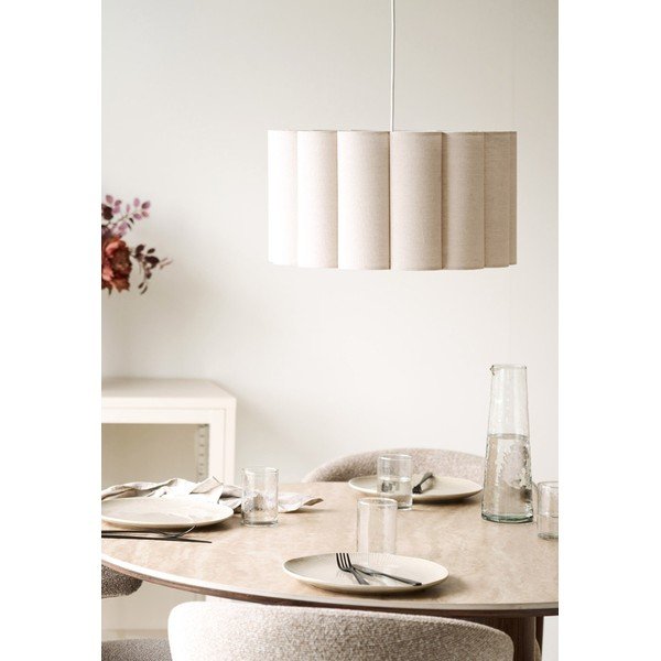 Lampadario beige in lino ø 45 cm Watton – House Nordic-image-1