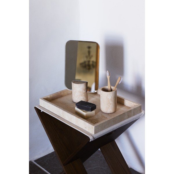 Vassoio decorativo in pietra 30x40 cm Traventine – Mette Ditmer Denmark-image-1
