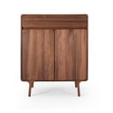 Cassettiera marrone in noce massiccio 90x110x45 cm Fawn – Gazzda