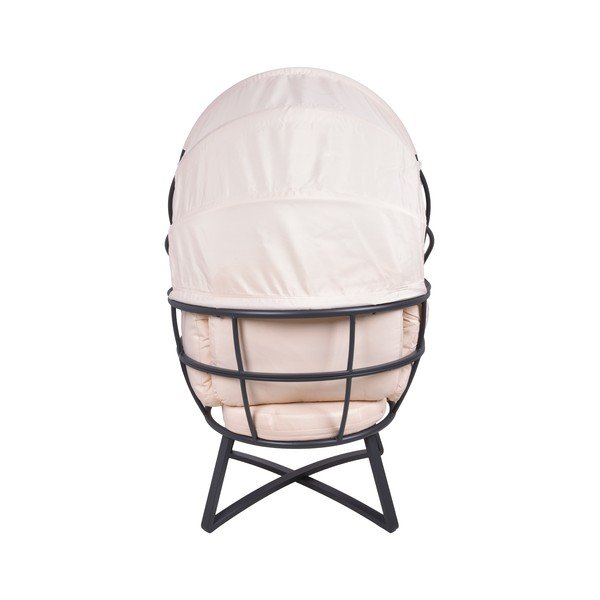 Poltrona da giardino in metallo beige con tettuccio parasole Delos - Garden Pleasure-image-2