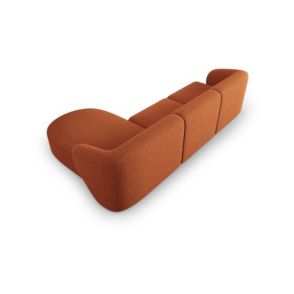 Divano angolare color terracotta (con penisola a destra/con chaise lounge) con rivestimento in ciniglia Paolo – Milo Casa-image-3