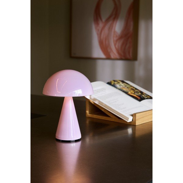 Lampada da tavolo dimmerabile a LED rosa chiaro (altezza 20 cm) Mush - Hübsch-image-1