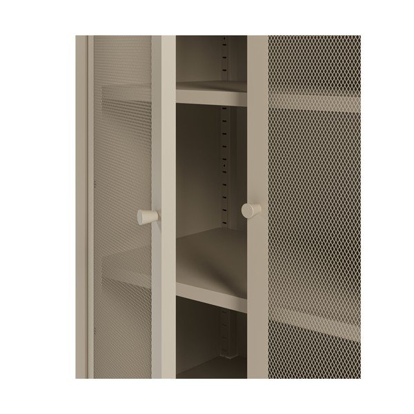 Armadietto color crema in metallo 70x100x40 cm Fayna – Marckeric-image-4