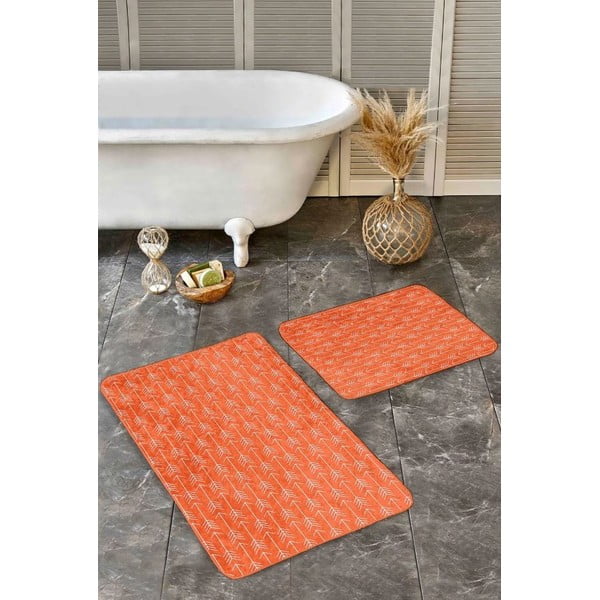 Set di tappetini per il bagno color terracotta in velluto 2 pz 60x100 cm – Mila Home-image-4