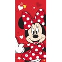 Asciugamano per bambini rosso in cotone 70x140 cm Minnie "Red heart" – Jerry Fabrics