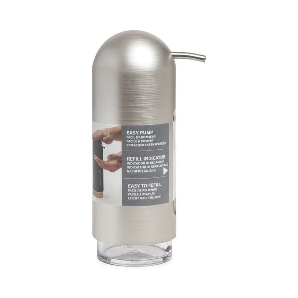 Dispenser di sapone in plastica argento 350 ml Penguin - Umbra-image-4