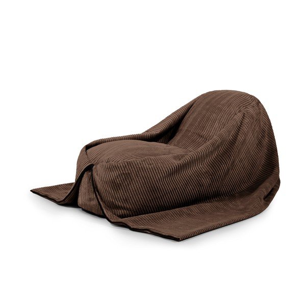 Pouf a sacco per bambini marrone scuro con rivestimento in velluto a coste Cocoon 120 – SLOWDOWN
