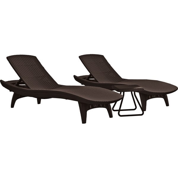 Set di sedie e tavolo da giardino in rattan artificiale di colore marrone scuro Pacific - Keter