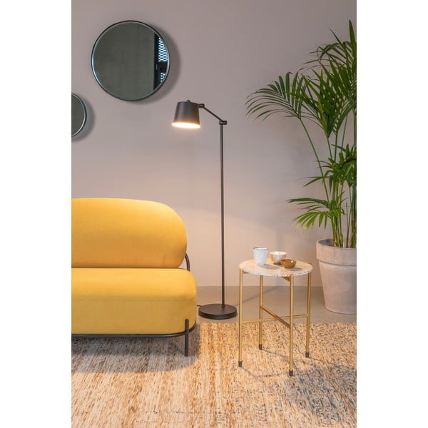 Lampada da terra nera con paralume in metallo (altezza 135 cm) Hajo - White Label-image-4