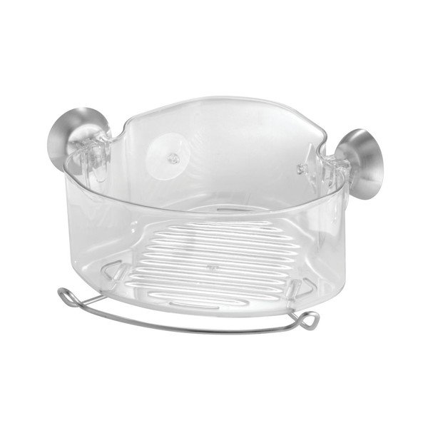 Transparentní rohový samodržící košík iDesign Soap Shower