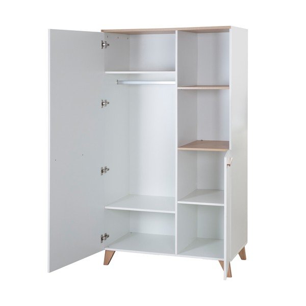 Armadio per bambini bianco con effetto rovere 52x180x180 cm Léon – Roba-image-4