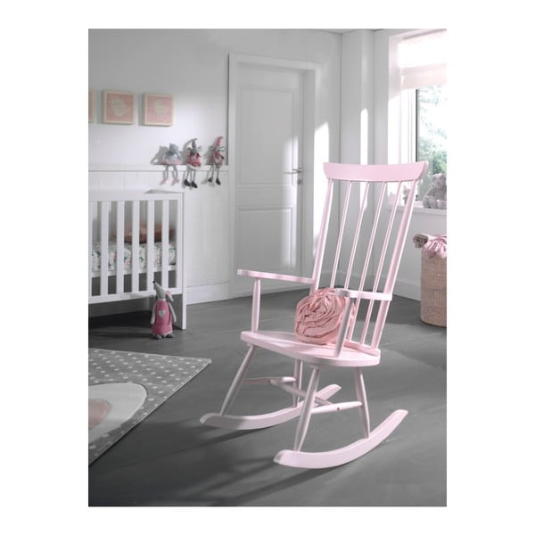 Sedia a dondolo rosa Rocky - Vipack-image-1