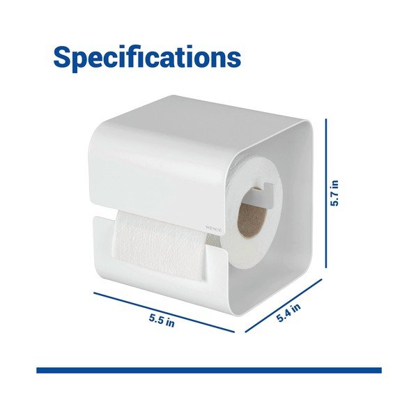 Porta carta igienica senza foratura bianco in acciaio con aggancio Turbo-loc Lizan – Wenko-image-4