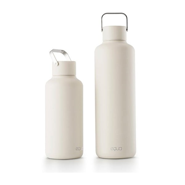 Bottiglia da viaggio in acciaio inox bianco da 1 l Timeless - Equa-image-3