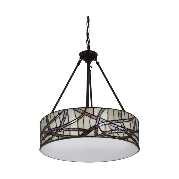 Lampadario in metallo con paralume in vetro ø 46 cm Waldorf – Premier Housewares-image-3