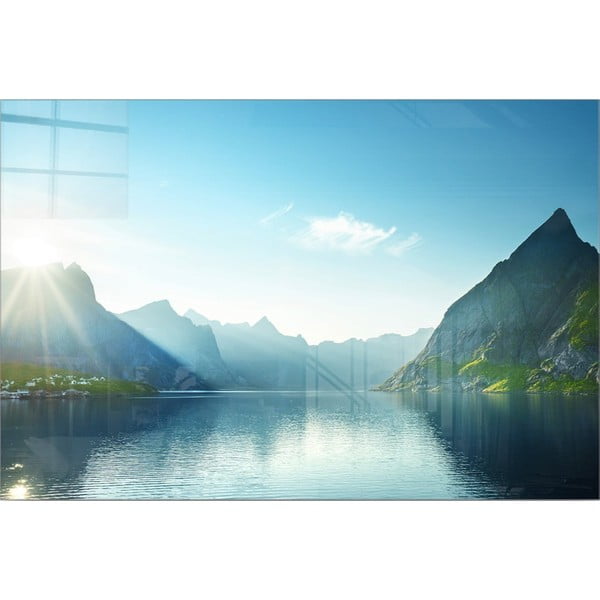 Pittura su vetro 70x50 cm Fjord - Wallity