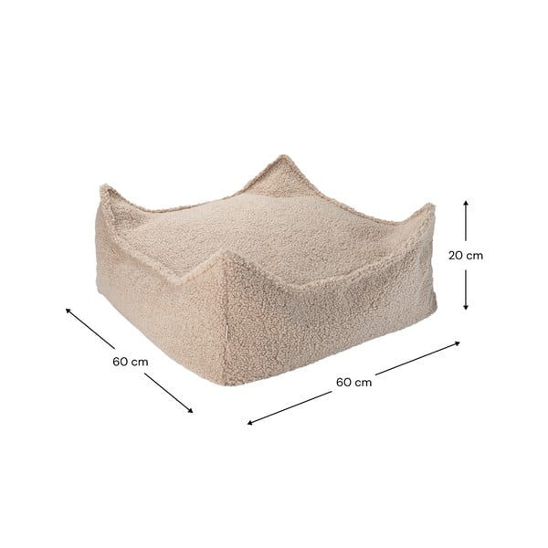 Pouf a sacco per bambini marrone chiaro con rivestimento in bouclé Square – Wigiwama-image-4
