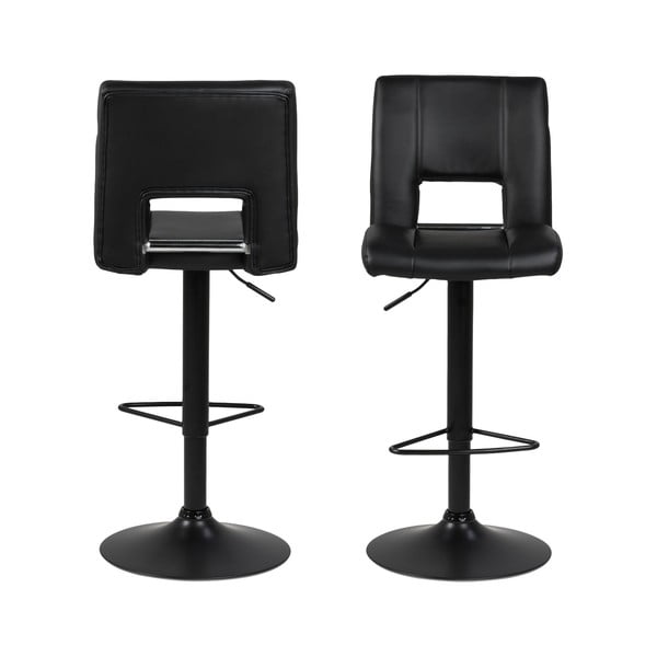 Sgabello da bar nero ad altezza regolabile Sylvia - Actona-image-3