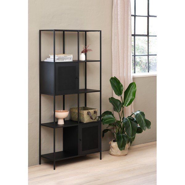 Libreria in metallo nero 80x180 cm Malibu - Unique Furniture-image-1