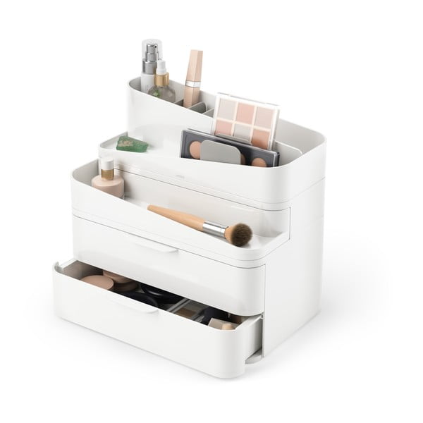 Organizer da bagno in plastica bianca per cosmetici Glam - Umbra