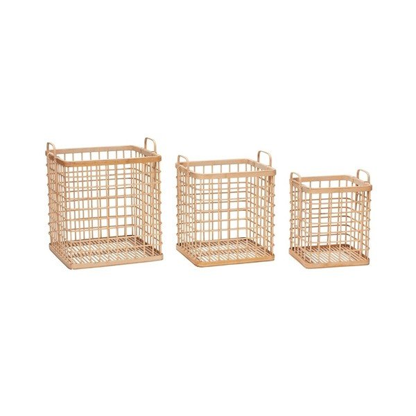 Set di 3 cestini portaoggetti Bruno in bambù - Hübsch
