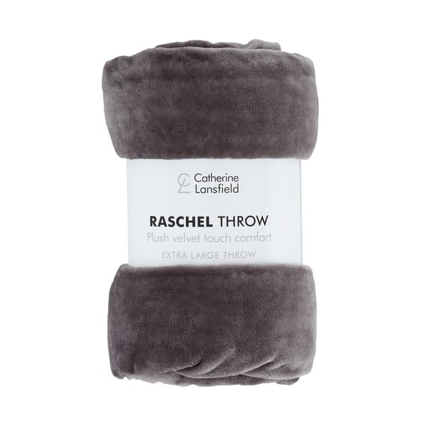 Coperta grigio scuro in micropile 130x170 cm Raschel Velvet – Catherine Lansfield-image-2