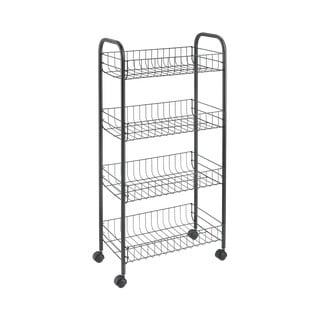 Scaffale mobile in metallo nero 41x84 cm Ascona - Metaltex