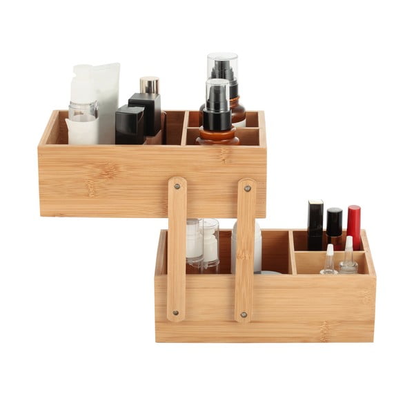 Organizer da bagno di colore naturale in bambù per cosmetici Isalys – MSV