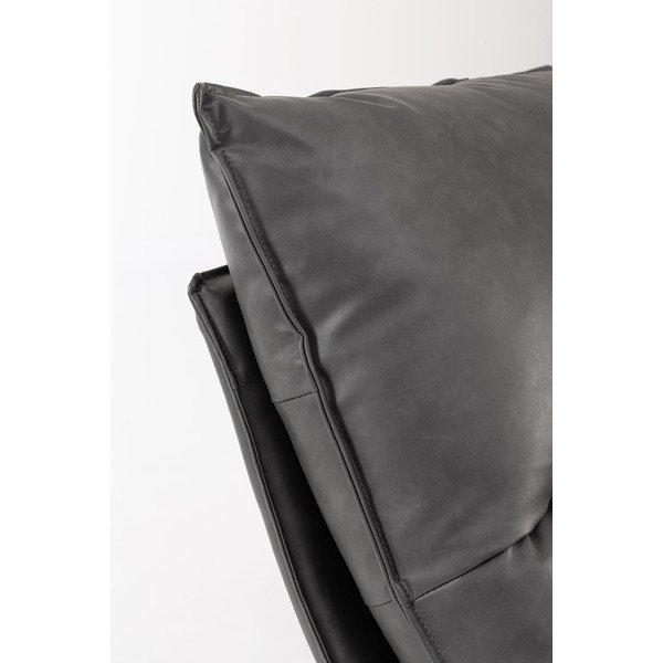 Poltrona grigio scuro con spazio contenitivo con rivestimento in finta pelle Alanez – Bizzotto-image-1