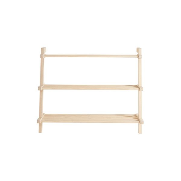 Scarpiera colore naturale chiaro in pino massiccio da parete 80x65x42 cm Eddison – Jotex-image-3