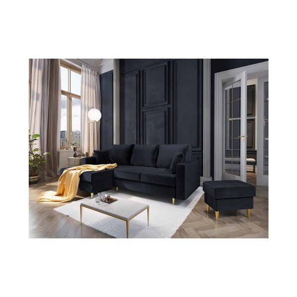 Pouf Muguet blu scuro, 60 x 45 cm - Mazzini Sofas-image-3