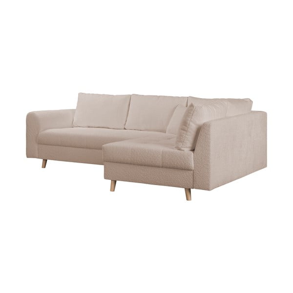 Divano angolare beige in tessuto bouclé (angolo destro) Ariella - Ropez-image-3