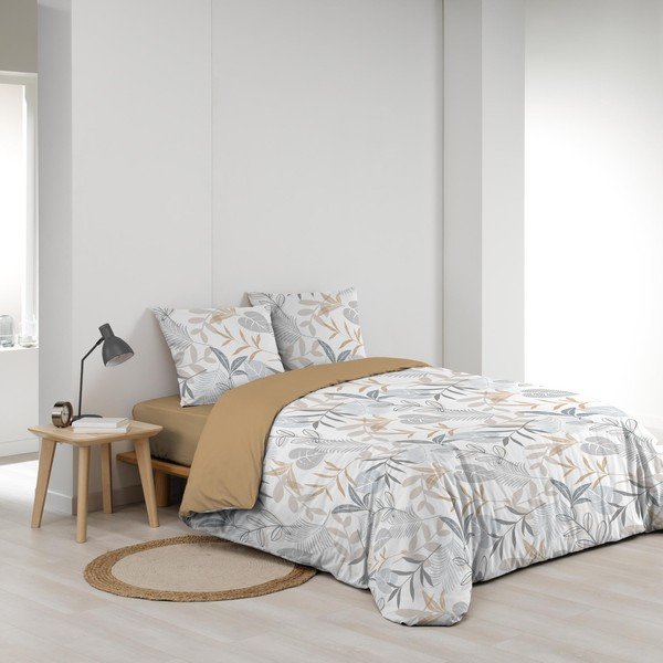 Biancheria da letto gialla/bianca per letto matrimoniale/per letto prolungato 240x220 cm Kimberly – douceur d'intérieur-image-2