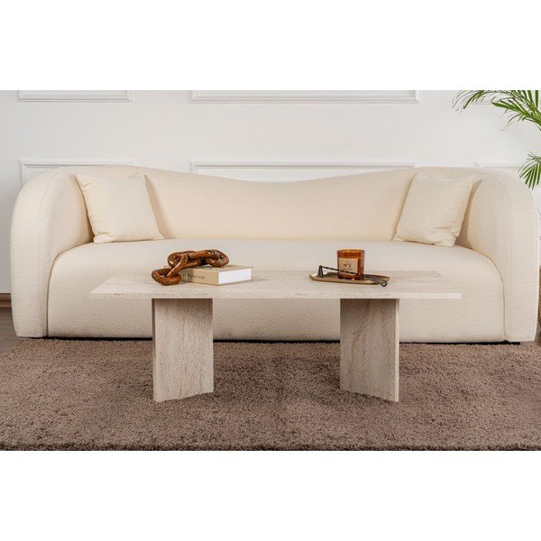 Tavolino da salotto beige semilucido 60x119 cm Sabin – Kalune Design-image-3