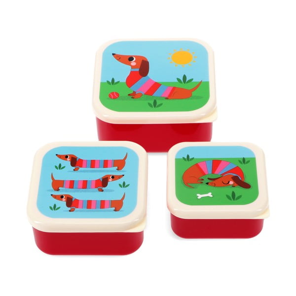 Scatola per bambini 3 pezzi Sausage Dog - Rex London