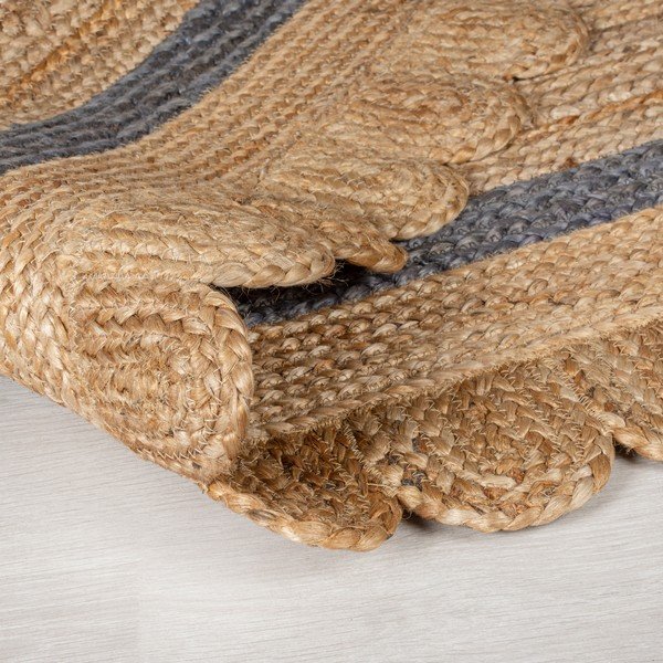 Tappeto grigio/di colore naturale in iuta tessuto a mano 120x170 cm Grace – Flair Rugs-image-4