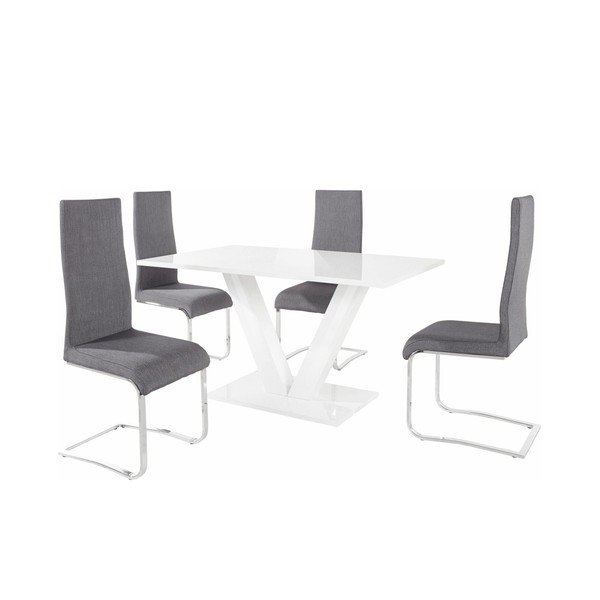 Set tavolo Aaron e 4 sedie grigie - Støraa