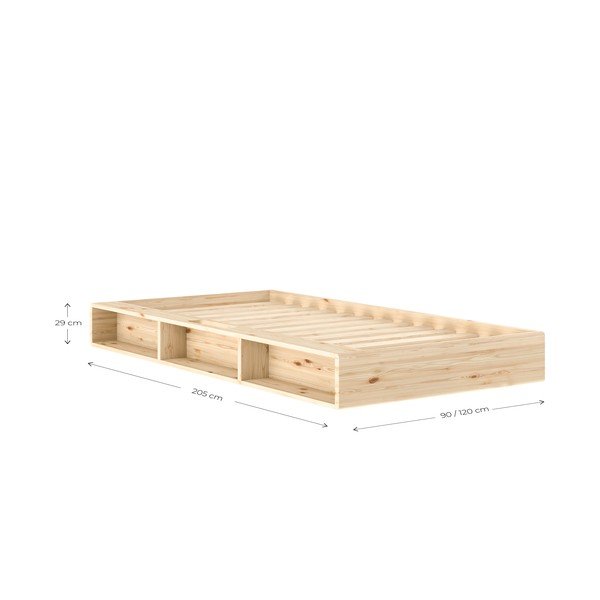 Letto singolo colore naturale chiaro in pino massiccio senza testiera con rete inclusa 90x200 cm Ziggy – Karup-image-2