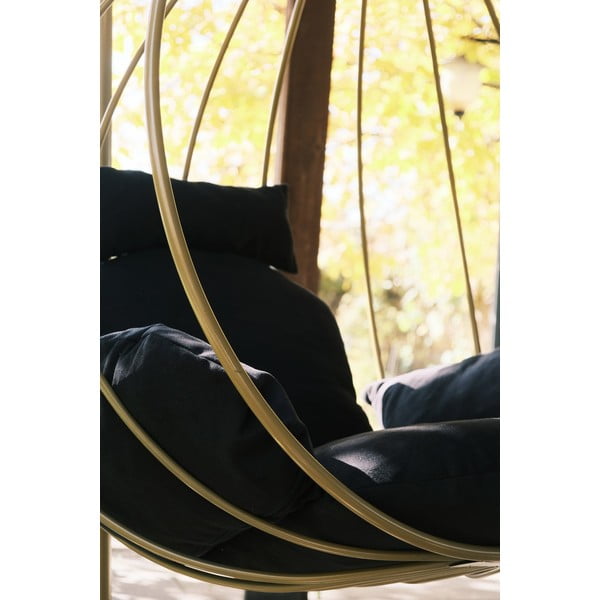 Sedia da giardino sospesa in nero e oro Damla - Floriane Garden-image-4