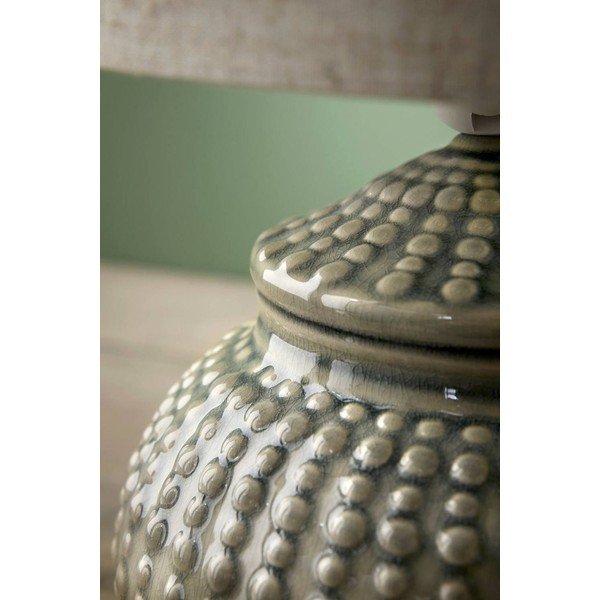 Lampada da tavolo grigia/beige in lino (altezza totale 39 cm) Niko – Ellos Home-image-2