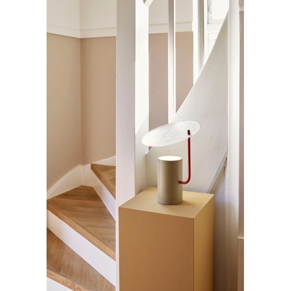 Lampada da tavolo cachi con paralume in vetro (altezza 35 cm) Disc - Hübsch-image-2