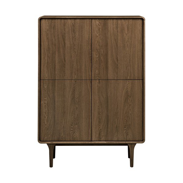 Armadietto marrone scuro con effetto rovere 100x140x40 cm Darwin – House Nordic-image-4