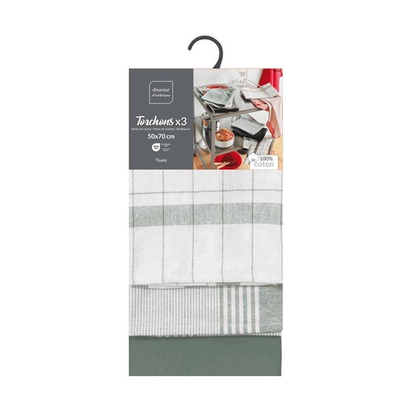 Set di strofinacci in cotone 3 pz 50x70 cm Vibrato – douceur d'intérieur-image-2