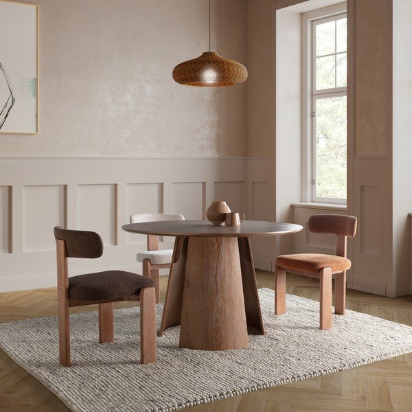 Tavolo da pranzo rotondo con effetto rovere ø 120 cm Zuri – MOME-image-1