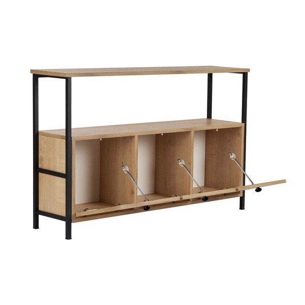 Tavolo consolle colore naturale chiaro con effetto rovere 29,5x120 cm Solace – Kalune Design-image-3