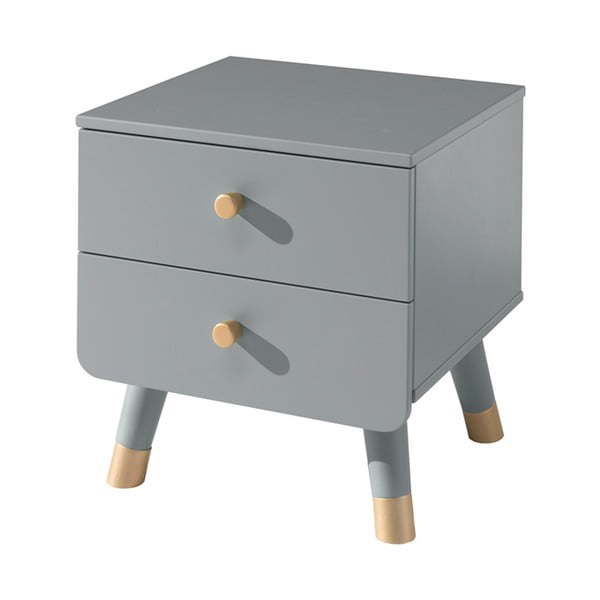 Comodino grigio per bambini in legno di pino Billy - Vipack