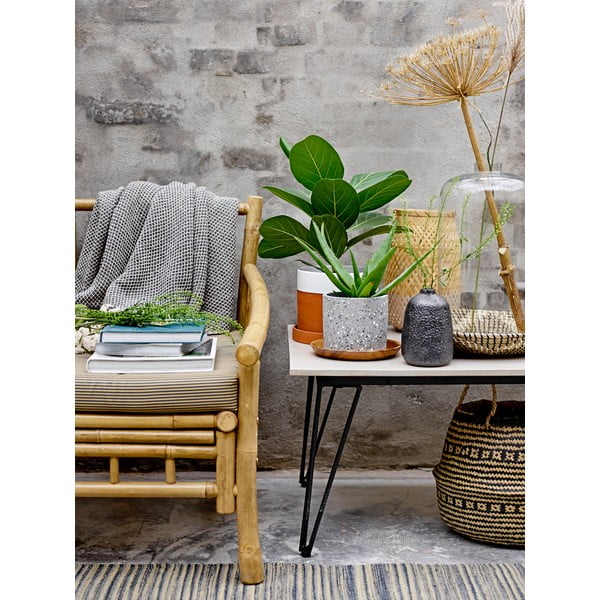 Coperta blu , 130 x 160 cm Throw - Bloomingville-image-1