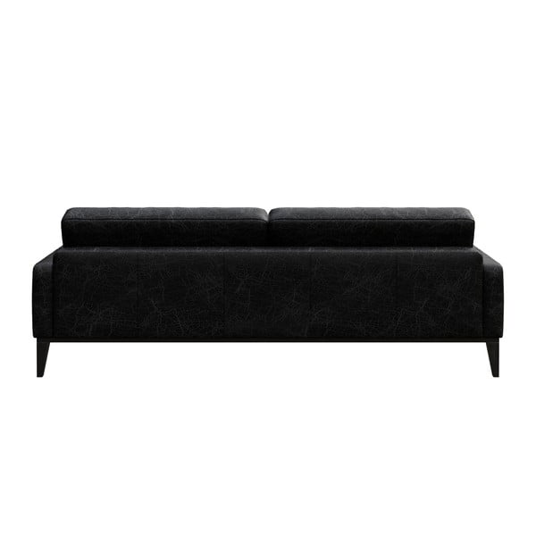 Divano in pelle nera Musso Tufted, 210 cm - MESONICA-image-3