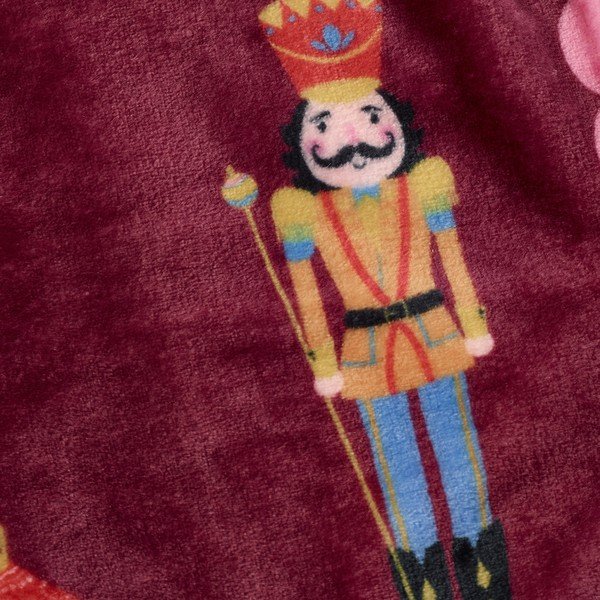 Coperta burgundy/rosa a tema natalizio 170x130 cm Christmas Nutcracker – Catherine Lansfield-image-3